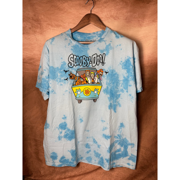 Scooby Doo Tie Dye Shirt Size L Blue Mystery Machine‎ Graphic Tee - Picture 1 of 3